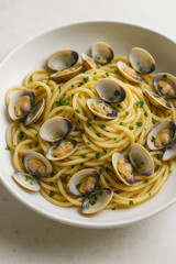 Spaghetti alle Vongole with Clams and Garlic.