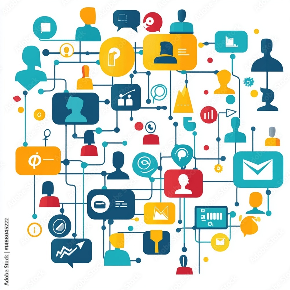 Poster global network connection abstract colorful business illustration graphic design flat info data