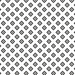 Black and white vector seamless pattern with small diamonds , star shapes ,rhombuses .Abstract black and white geometric texture .Simple minimal wide repeat background .