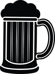 Classic Beer Stein Silhouette Bold Black Design for Independence Day
