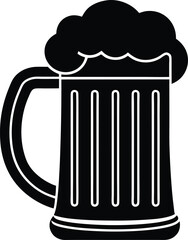 Classic Beer Stein Silhouette Bold Black Design for Independence Day