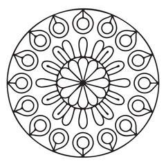 Outline Mandala for Coloring Book Page. Oriental Mandala vector. Mandala Coloring book line art vector illustration. Vector abstract mandala pattern.