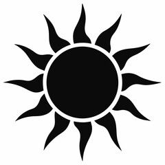 Sun icon on white background