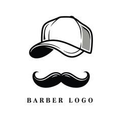 Fototapeta premium barber logo hat moustache
