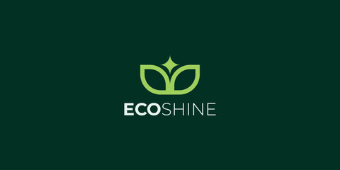 Eco Shine logo design, nature shine logo design template