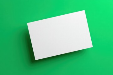 Blank White Card Mockup on Green Background Ideal for Branding Stationery Design Presentation