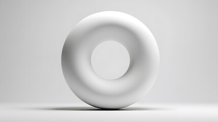 White Torus Shape on Minimalist Background