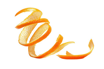 Orange Peeled in Spiral Transparent Background