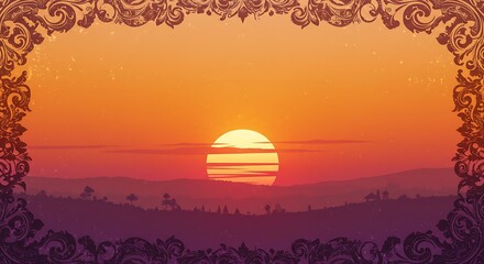 Obraz premium Sunset view background