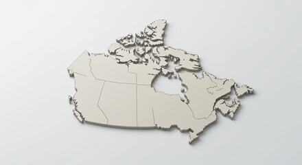 Canada Map Outline - Minimalist Beige Design