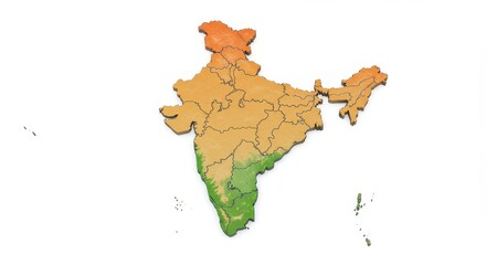 India Map Relief: Topographic Gradient Visualization