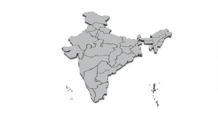 Obraz premium India Map Silhouette