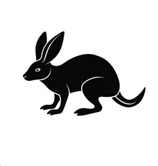 Bilby Hopping Ears Vector Silhouette