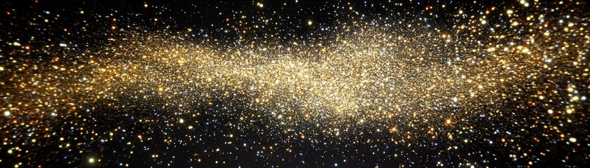 Golden streaked cosmic dust cloud in a dark universe.