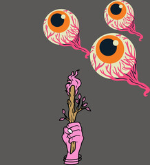 the herds of eyes that stay away from the village are afraid of being burned by torches