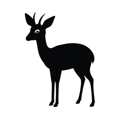 Dik Dik Tiny Horns Vector Silhouette