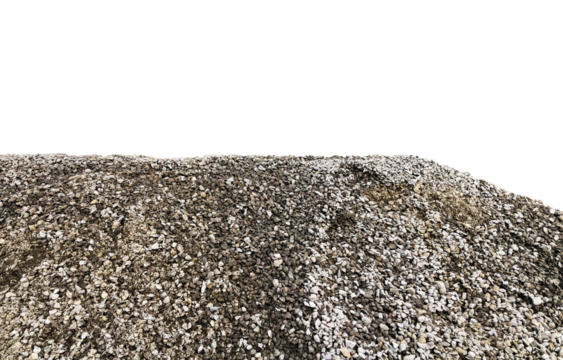 pile of sand material on white background isolated