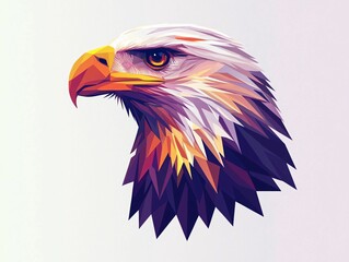 Fototapeta premium Vibrant Low Poly Eagle Head Design with Colorful Geometric Shapes