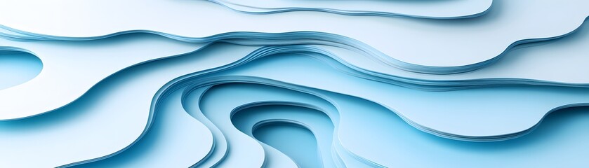 Abstract design of light blue layered forms.