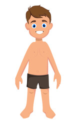 Fototapeta premium happy cute kid boy body part anatomy, 