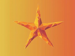 Fototapeta premium Geometric Star Design in Bright Orange and Yellow Color Gradient