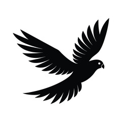 Fototapeta premium Kestrel Flying Wings Vector Silhouette