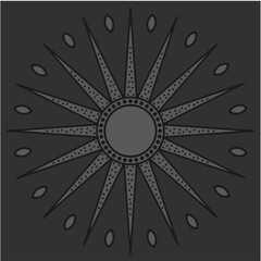 antique sun illustration; vintage solar depiction