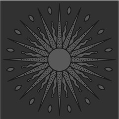 antique sun illustration; vintage solar depiction