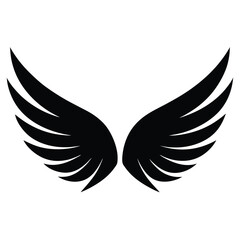 Fototapeta premium Black Wings Illustration Simple, Elegant Wing Design for Logos, Tattoos, and More