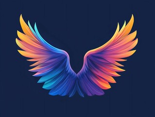 Fototapeta premium Colorful Abstract Wings Design with Gradient Shades and Vivid Tones