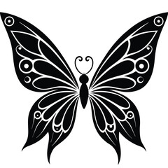 Elegant Black Butterfly Illustration A Stunning Vector Graphic Design