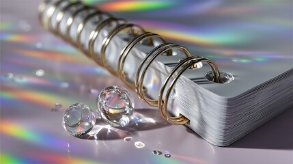 Spiral notebook with crystal beads