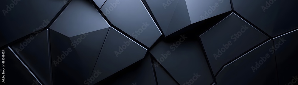 Poster abstract geometric dark shapes create a textured surface.