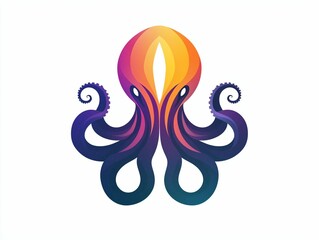 Colorful Abstract Octopus Illustration with Graceful Tentacles