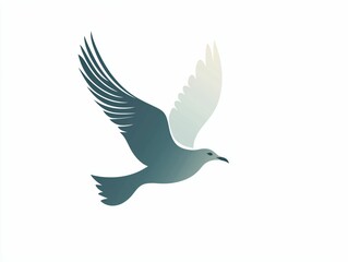 Obraz premium Elegant Bird in Flight with Graceful Wings Against Light Background