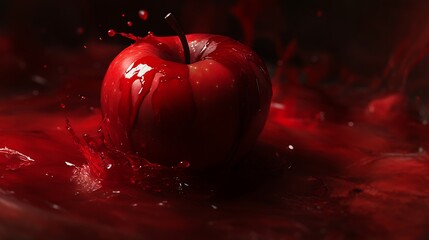 Red Apple in Liquid