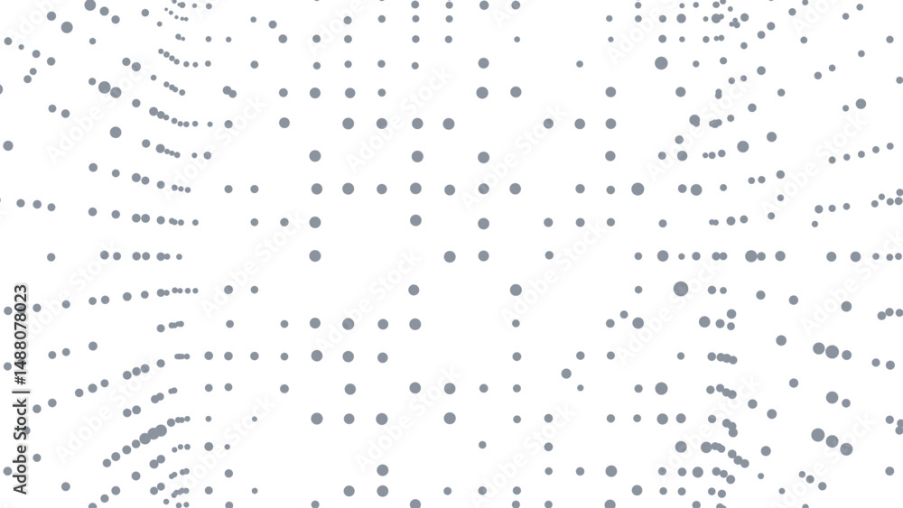 Aufkleber Abstract polygonal perspective space. Dots connected by lines. Abstract wave. Minimalist mesh.