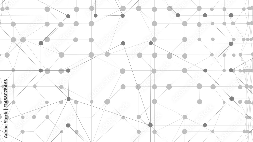 Fototapete Abstract polygonal space. Dots connected by lines. Abstract wave. Minimalist mesh.
