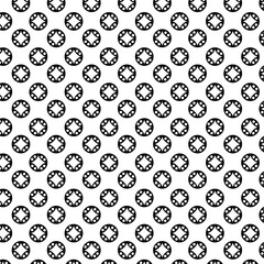  Black and white vector seamless pattern with small diamonds , star shapes ,rhombuses .Abstract black and white geometric texture .Simple minimal wide repeat background .