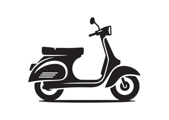 Obraz premium Scooter Icon, Scooter Bike Silhouette Vector