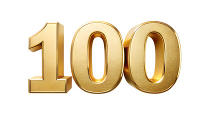 3d golden percent symbol text 100  isolated on white background. PNG Transparent file type with high definition quality And vibrant color grading Available.