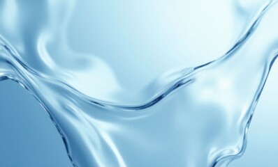 Fluid, abstract water wave in calm blue hues, creating a serene and tranquil atmosphere.
