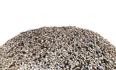 pile of pebbles separated on a white background