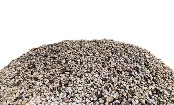 pile of pebbles separated on a white background