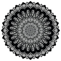 Ethnic mandala with colorful tribal ornament. Mandala pattern in applied Thai style. Ethnic mandala art with luxury circle frame. 