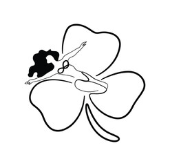 Nude woman Body One Line continuous drawing