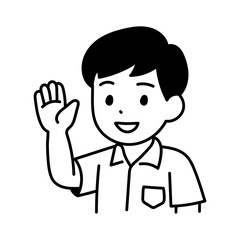 student boy Avatar people human school cartoon hello