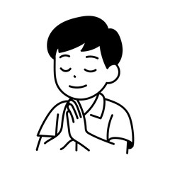 student boy Avatar people human school cartoon pray