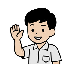 student boy Avatar people human school cartoon hello