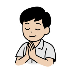 student boy Avatar people human school cartoon pray